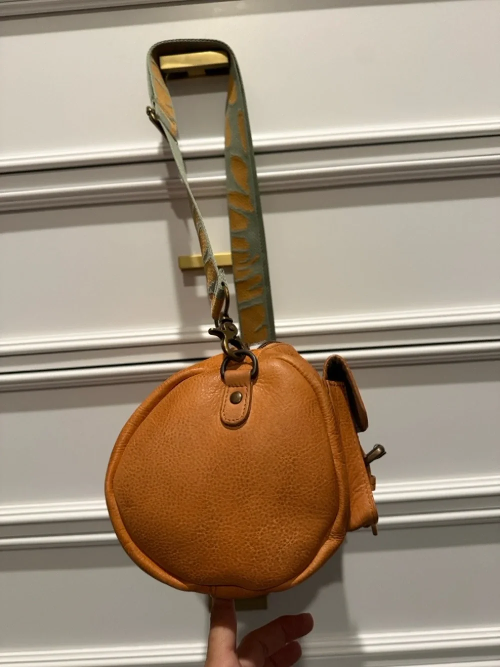 Free People Tan Leather Logo Pouch - Picture 4 of 4